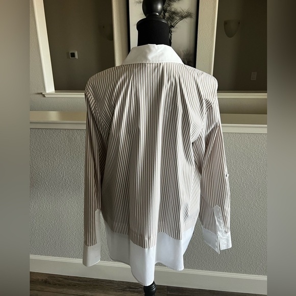 New MARTHA STEWART STRIPED BLOUSE - MEDIUM - Picture 3 of 6